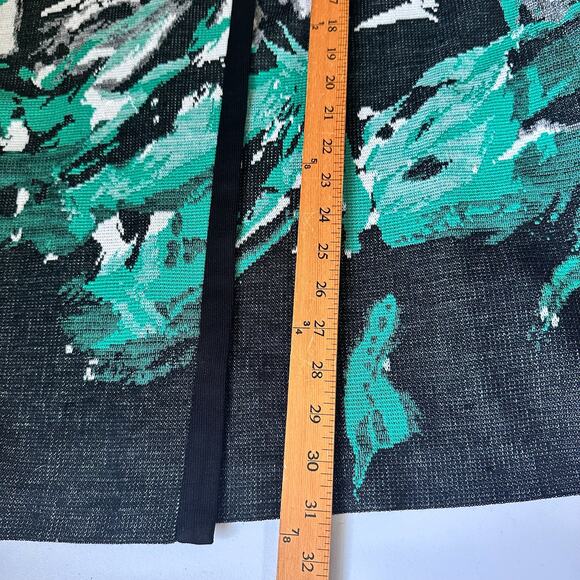 Misook Sweater Womens Large Green Cardigan Jacket Abstract Artsy Career Preppy - Picture 11 of 13